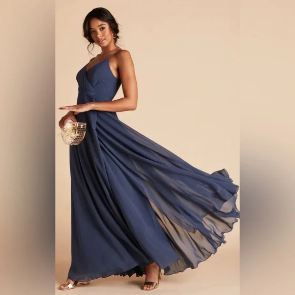 SOLD Birdy Gray Kaia Dress Slate Blue Formal Gown Bridesmaid Prom Dress - Picture 6 of 10